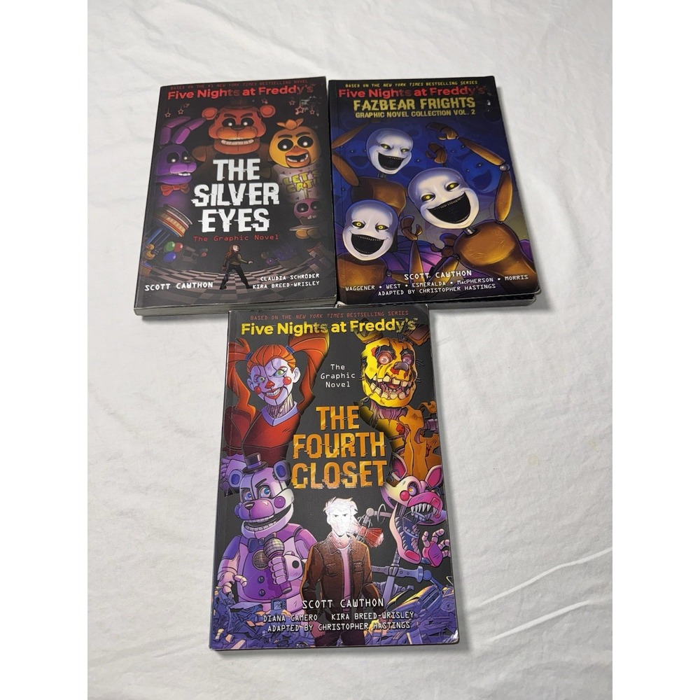 Lot of 3 Five Nights at Freddy's Graphic Novels Silver Eyes Fourth Closet FNAF